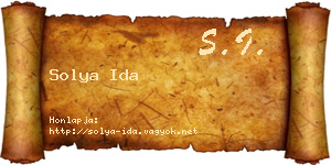 Solya Ida névjegykártya